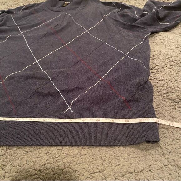 Cremieux Half Zip Argyle Silk Blend  Sweater Size XL - Picture 7 of 10